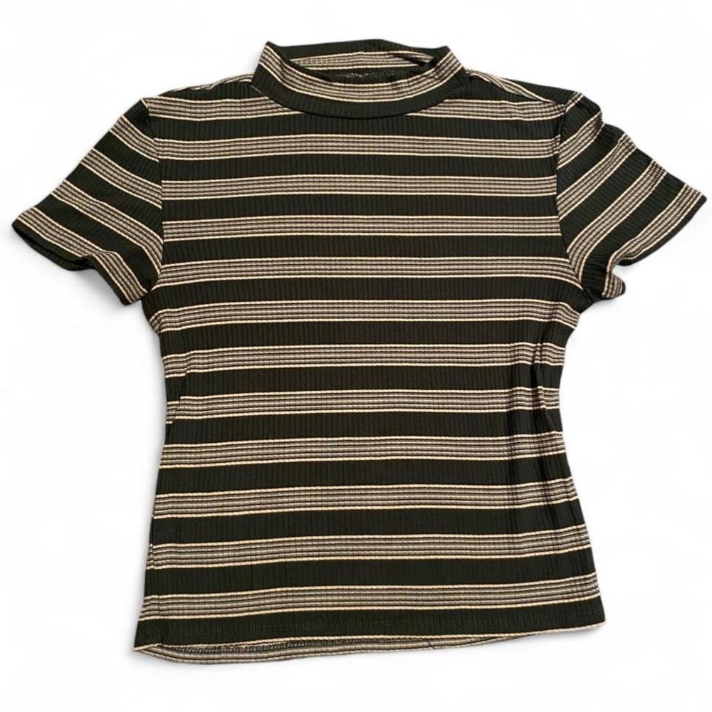 American Eagle Outfitters Green And White Striped Tee